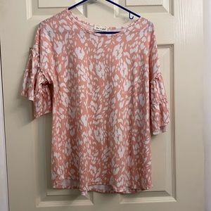 Printed bell sleeve top